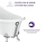 Anzzi Diamante 67.32 in Slipper-Style Acrylic Claw Foot Tub in White FT-CF131LXFT-CH - alternate 5
